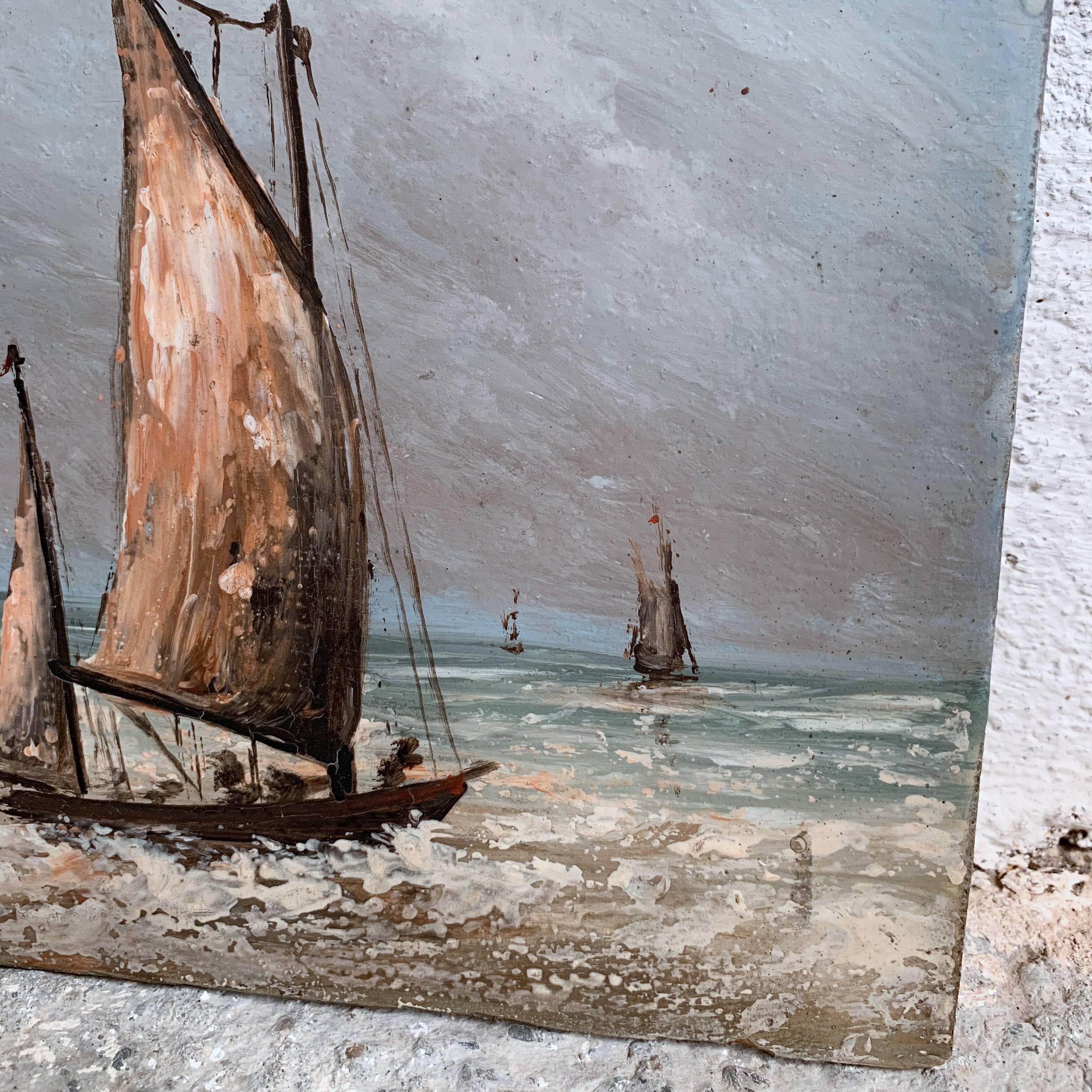 Marine oil board on sailboat stage panel