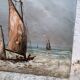Marine oil board on sailboat stage panel