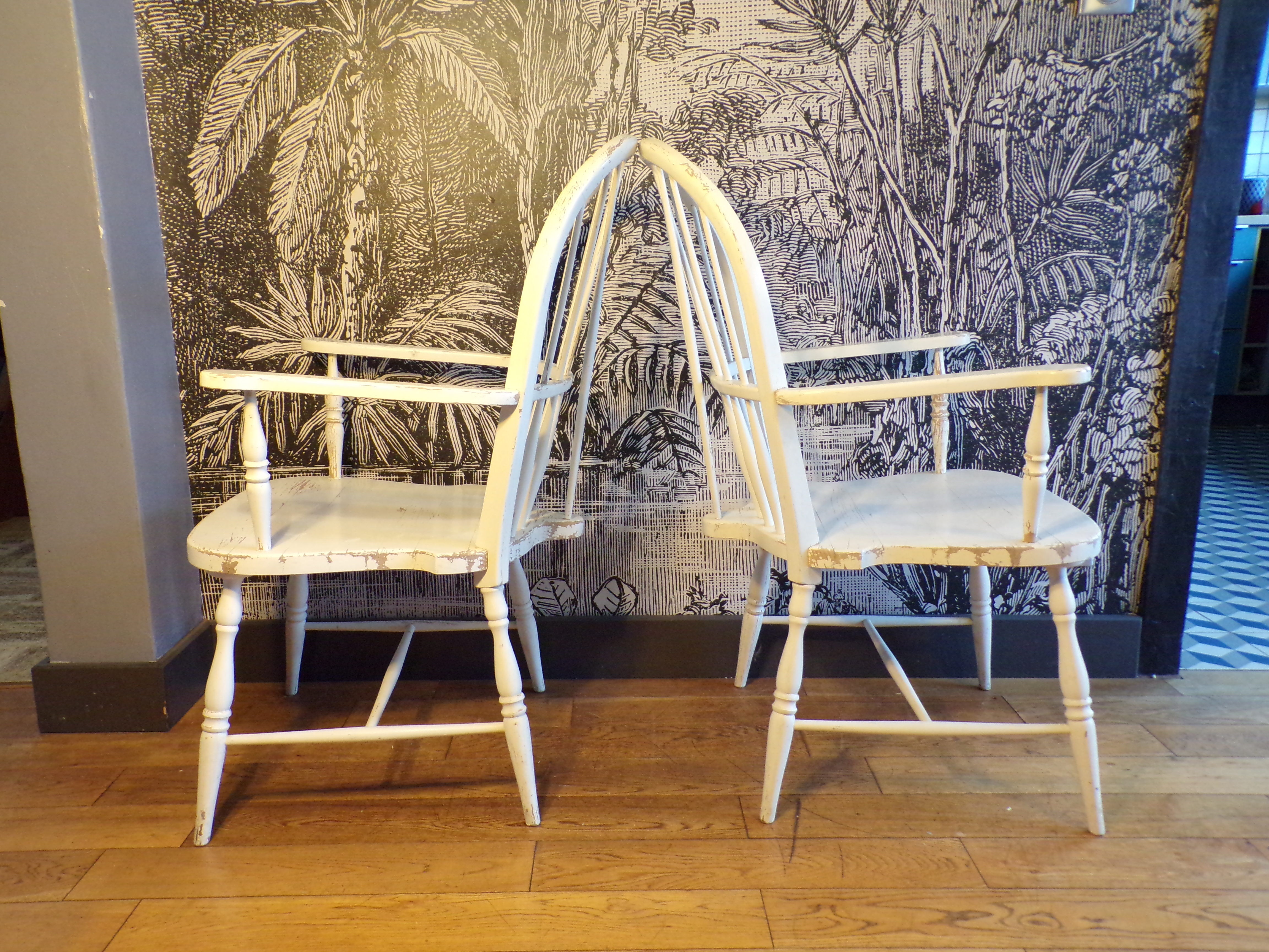 Pair of vintage Scandinavian windsor armchairs