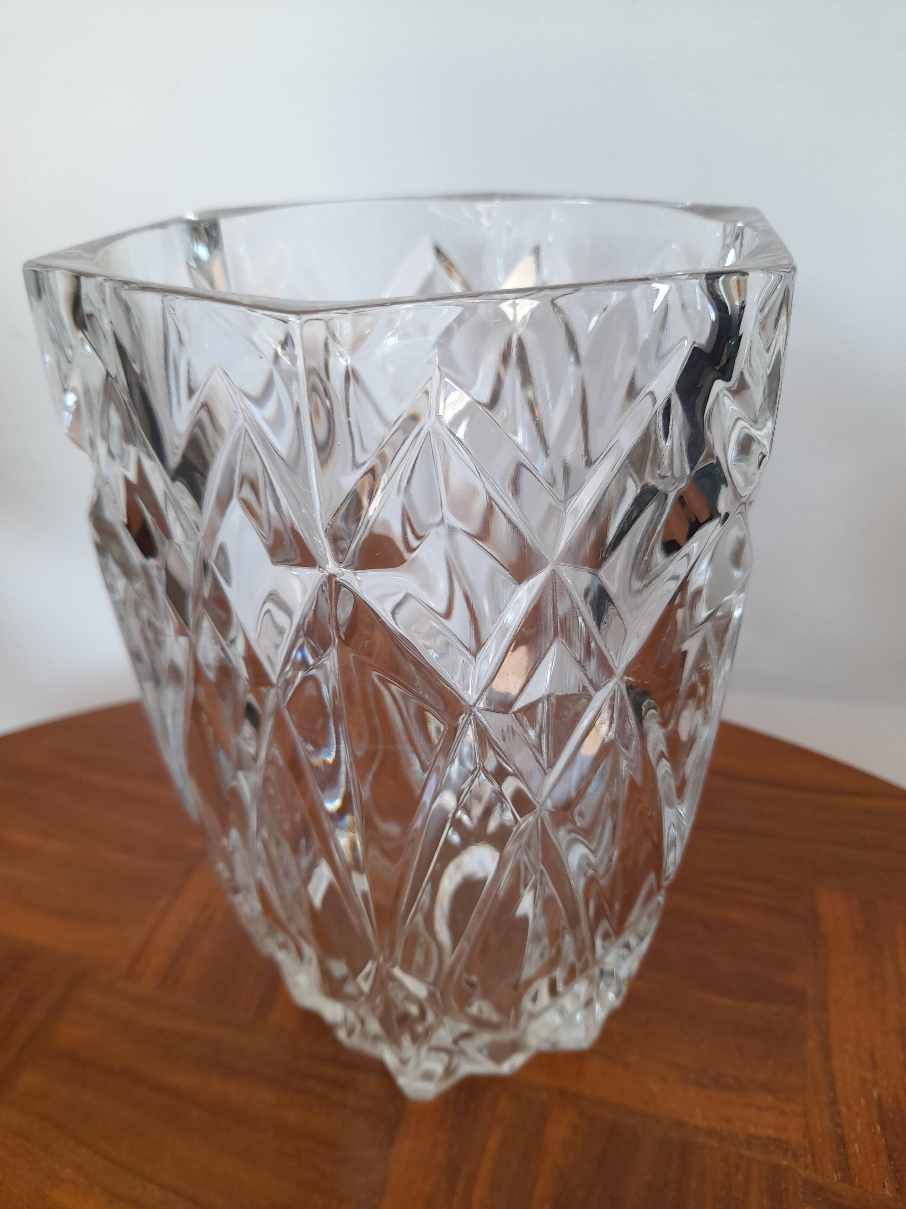 Antique faceted glass vase