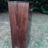 Chiffonnier commode haute bois massif éxotique palissandre 5 tiroirs