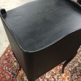 Bedside with drawer, black with patterns