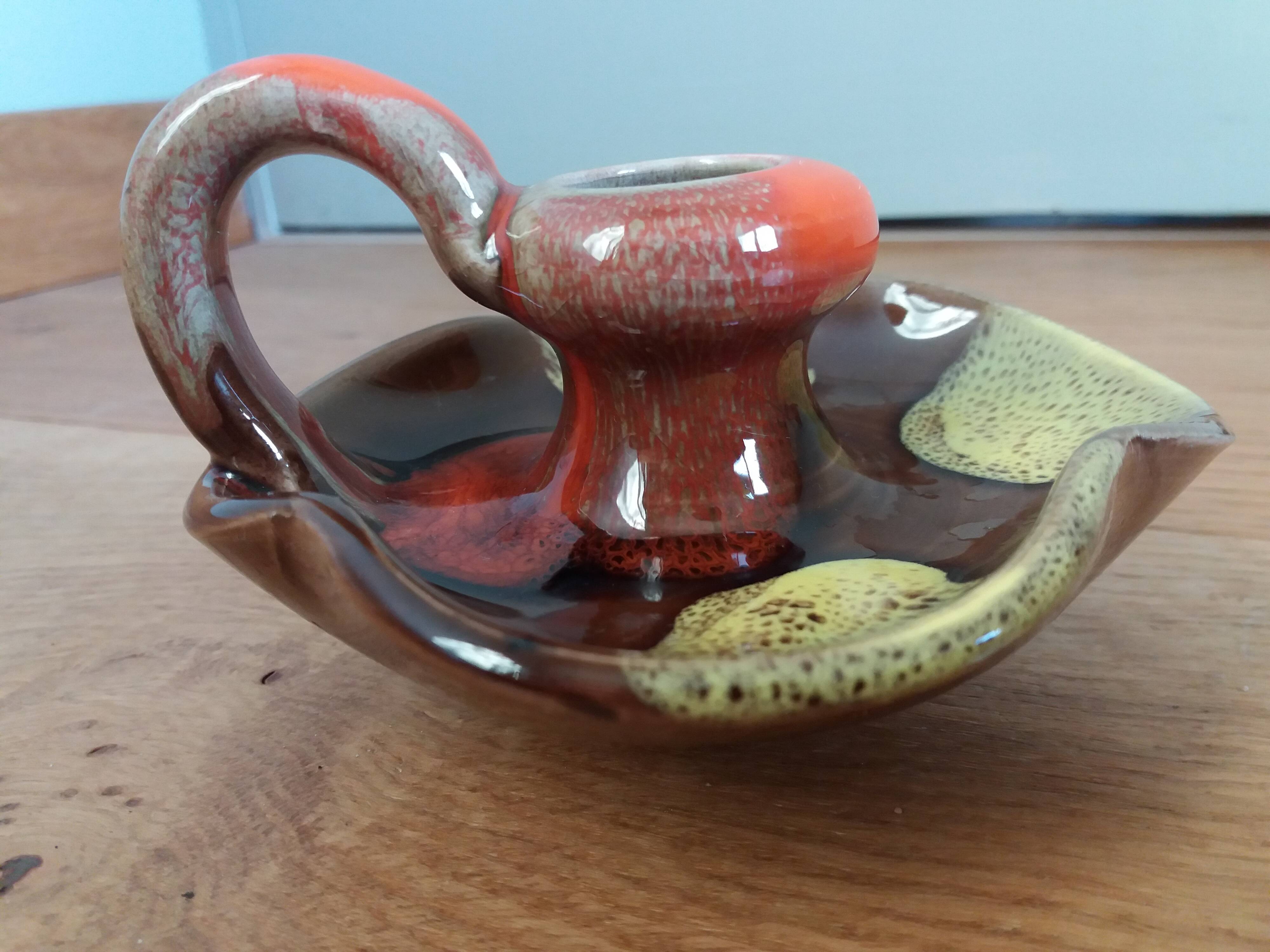 Bougeoir céramique flammée Vallauris