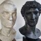 Plaster head signed