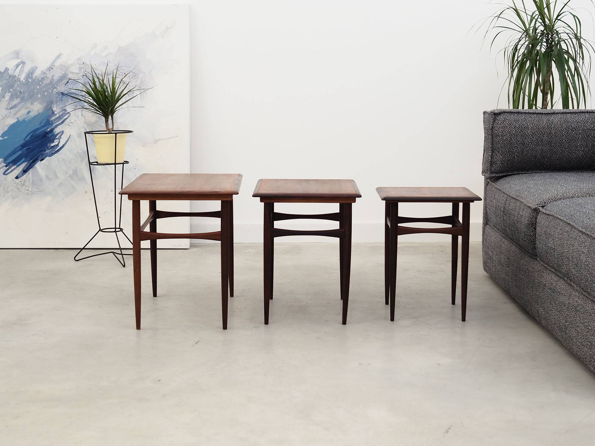 Set of three rosewood tables, Danish design, 60's, production: Denmark
