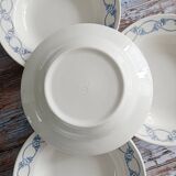 Set of 4 flowered earthenware soup plates