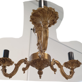 Triple chandelier in bronze