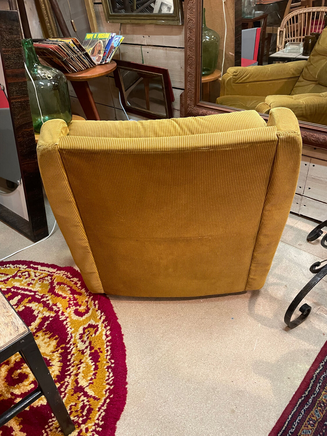 Vintage design velvet armchair 60/70