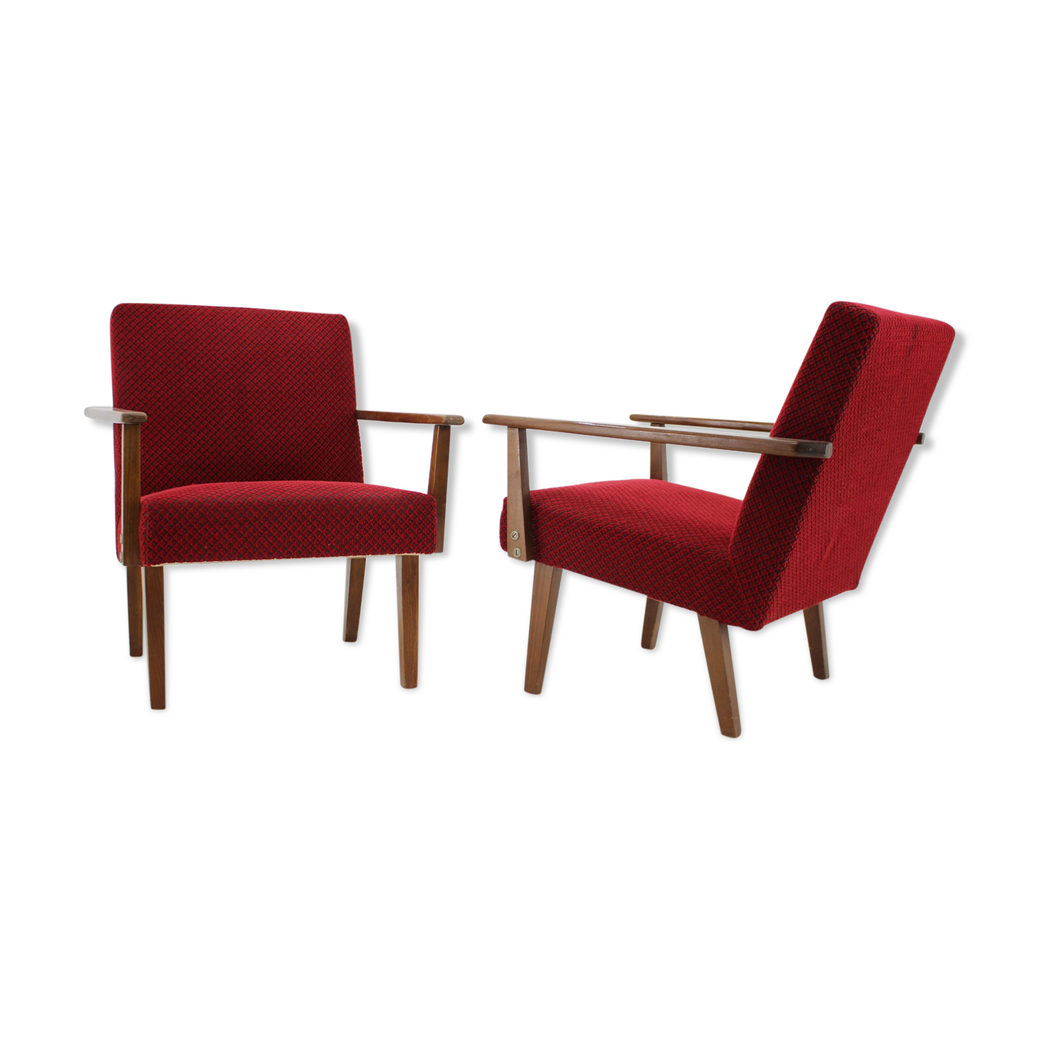 1960s Pair of Beech Armchairs, Czechoslovakia