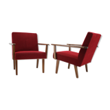 1960s Pair of Beech Armchairs, Czechoslovakia