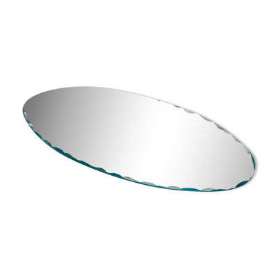 Ancien miroir ovale à poser biseauté