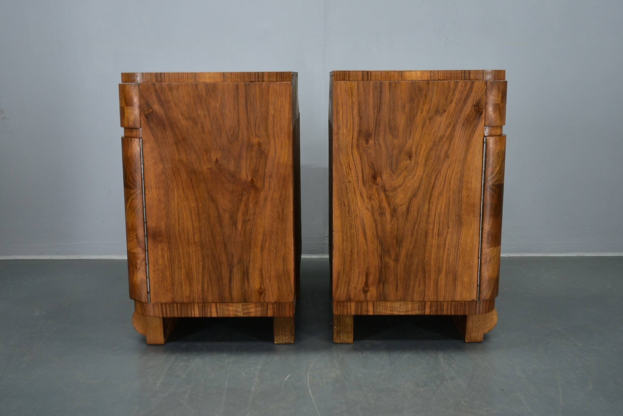1935s Pair of Art Deco Bedside Tables, Czechoslovakia