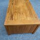 Solid wood coffee table with sliding door, stained pine, 120x60cm.