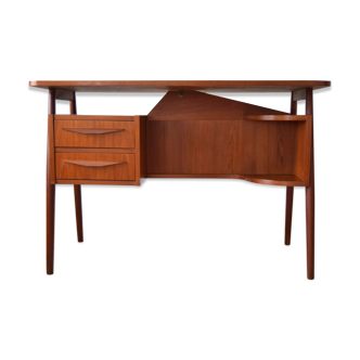 Danish teak floating desk by Gunner Nielsen for Tibergaard, 1960