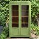 Armoire parisienne vitrée art déco 1930 kaki