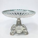 Art Nouveau fruit bowl in glass and metal Art Nouveau compote dish