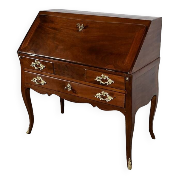 Petit Bureau de Port en Acajou de Cuba, époque Louis XV – XVIIIe