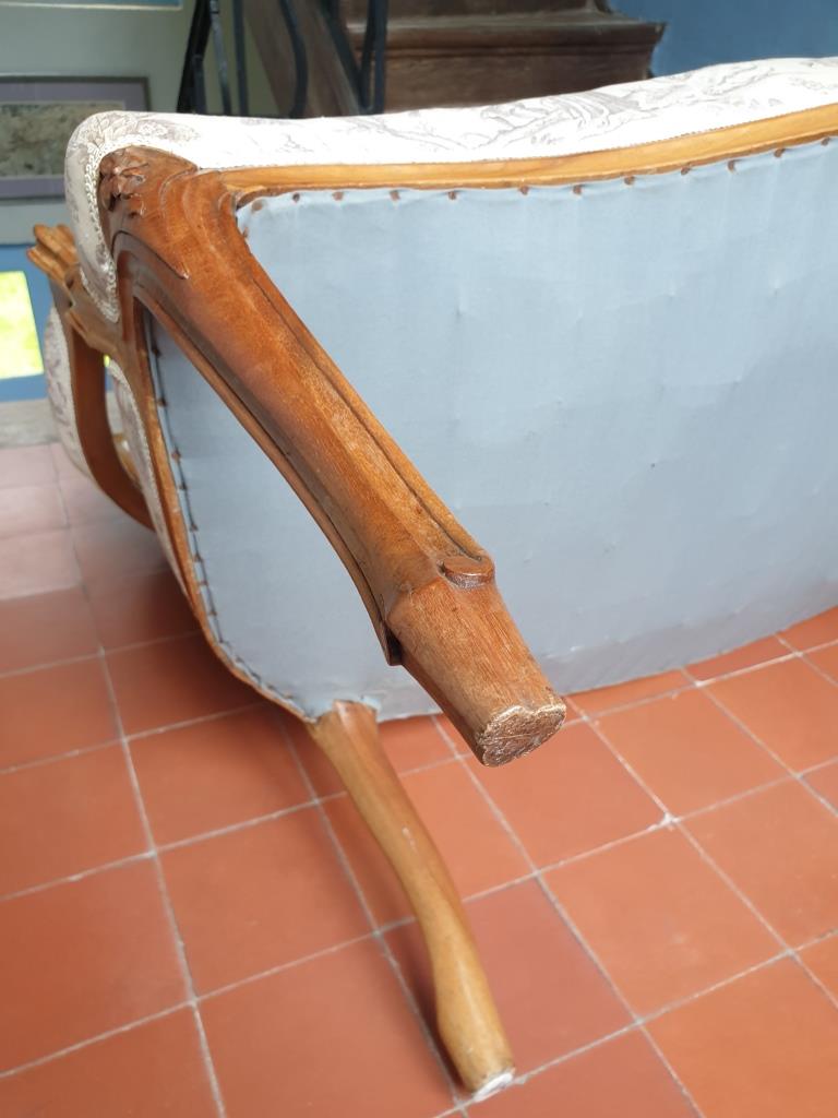 Louis XV style convertible sofa toile de Jouy Chinoiseries
