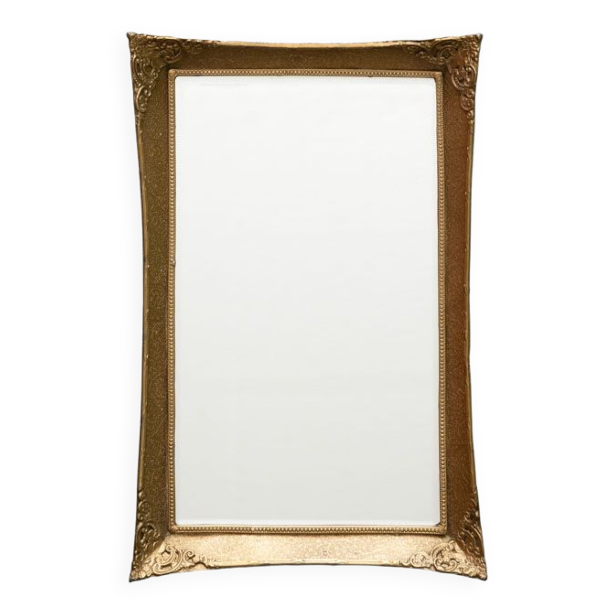 Scalloped and bevelled rectangle mirror