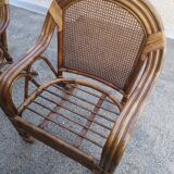 4 vintage rattan armchairs
