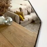Large octagonal beveled mirror
