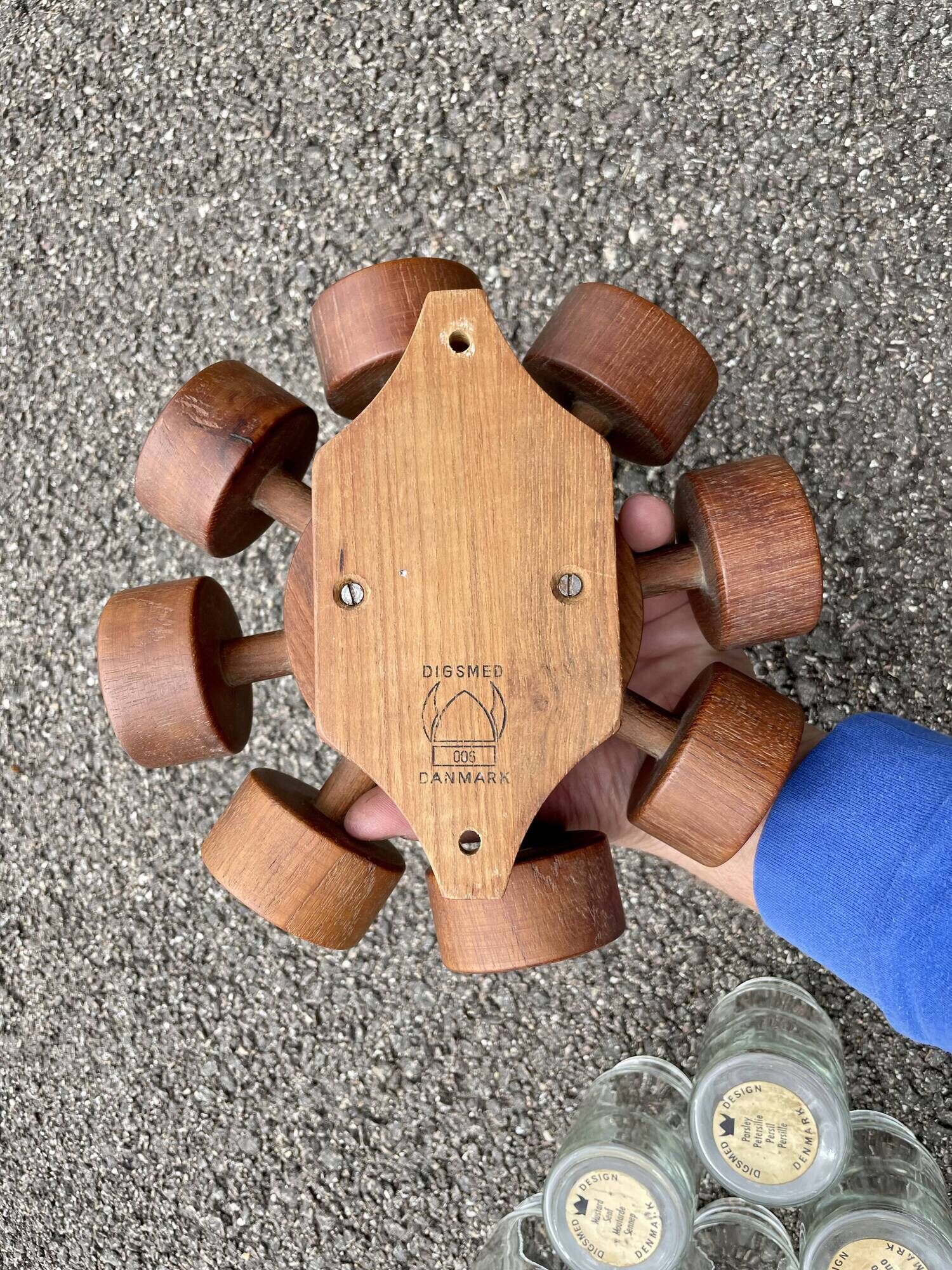 Vintage Danish Spice Wheel in Scandinavian Teak Digsmed Kitchen Danmark Furniture