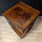 Revolving bookcase in mahogany and marquetry