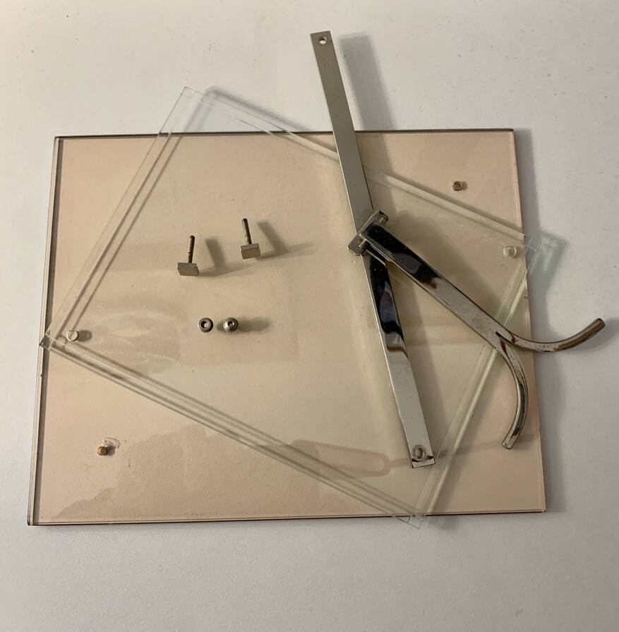 Vintage Glass and Chrome Metal Photo Frame 1960