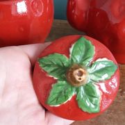 Théière et tasse en forme de fraise