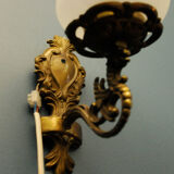 Art Deco wall lamp, brass and glass