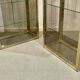 Pair of display cases in gilded chrome and smoked glass - 1980s