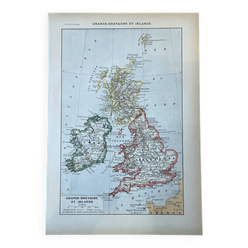 Carte Grande-Bretagne et Irlande - 20x29cm