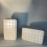 Pair of beige and white bookends