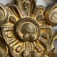 Golden wooden mirror in Baroque style from the 1950s, France.
