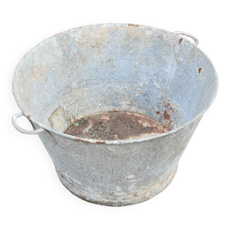 Anciens Pot à Lait et Broc en Zinc Repeints Gris