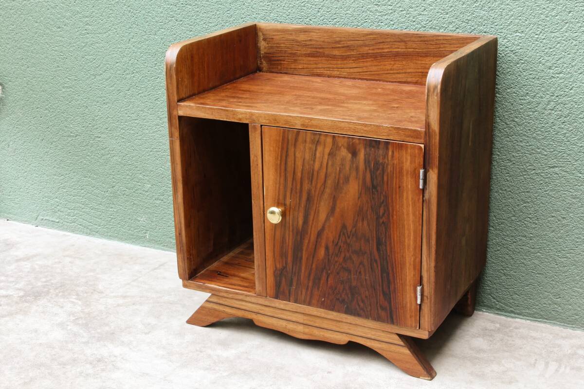 Bedside table, 1950s, walnut veneer.