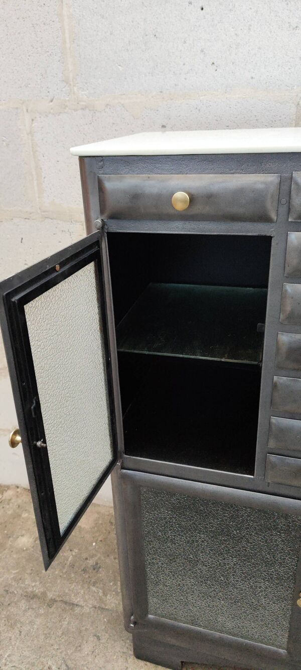 Ancien meuble de dentiste métal meuble de métier