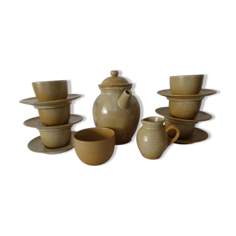 Stoneware village coffee service 6 cups