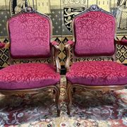 Pair of Louis XV style armchairs, 19th century