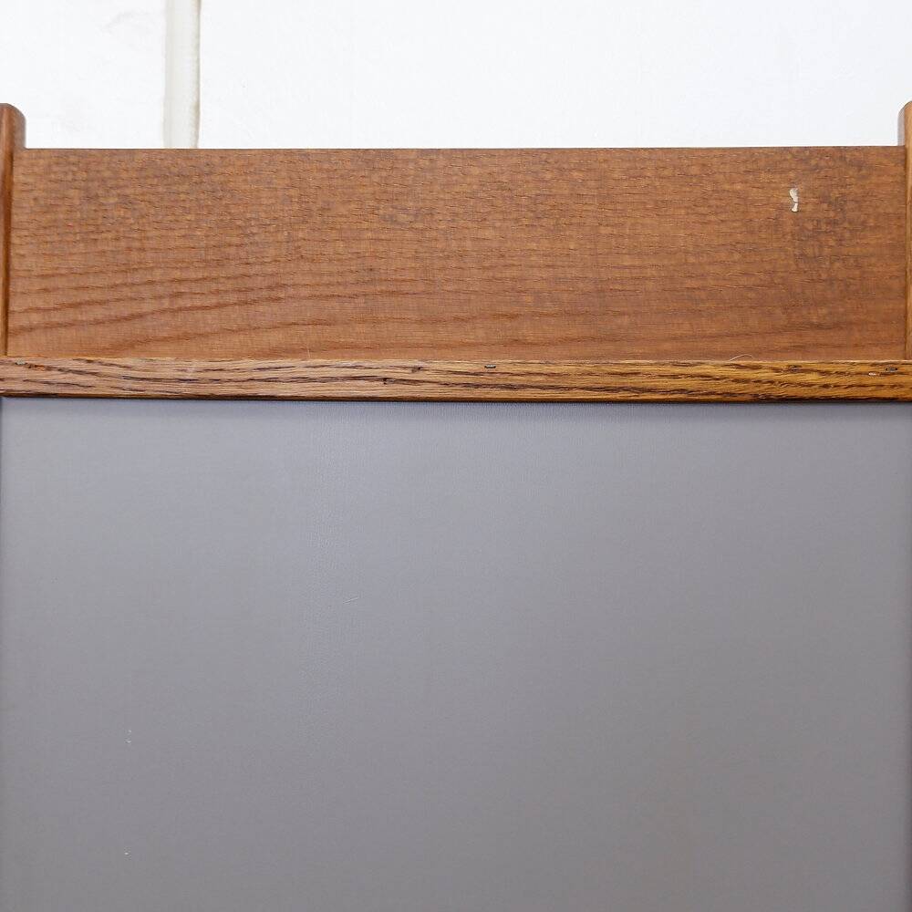 Brutalist wall mirror with a solid wood frame - 1960s