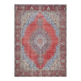 Tapis d'aire vintage persan fait main en laine et coton rouge 289x384 des années 1970