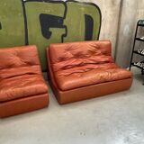 70s skai orange sofa