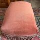 Vintage pink velvet fringe ottoman pouf