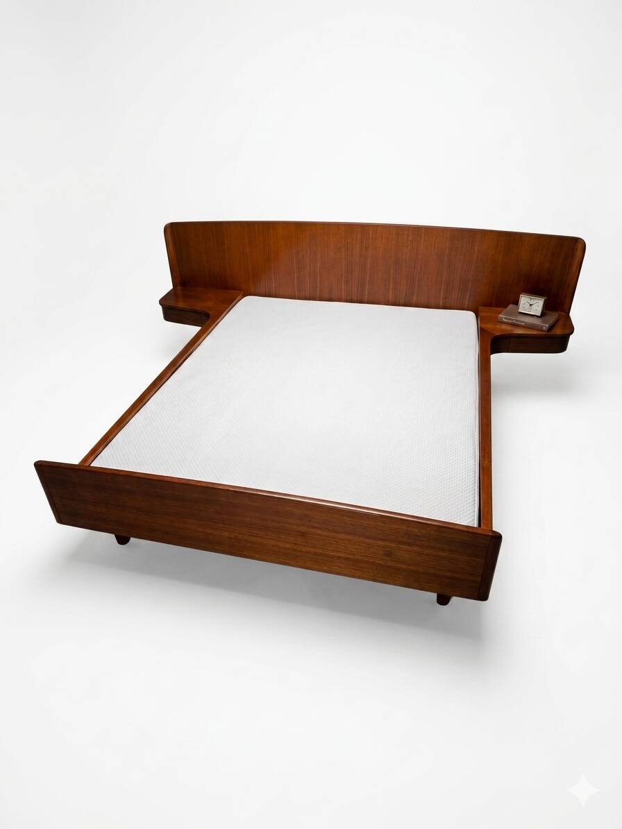 Scandinavian teak bed from the 1960s.