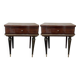 Set of 2 vintage bedside tables in varnished rosewood