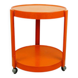Circular orange Italian Space Age plastic trolley