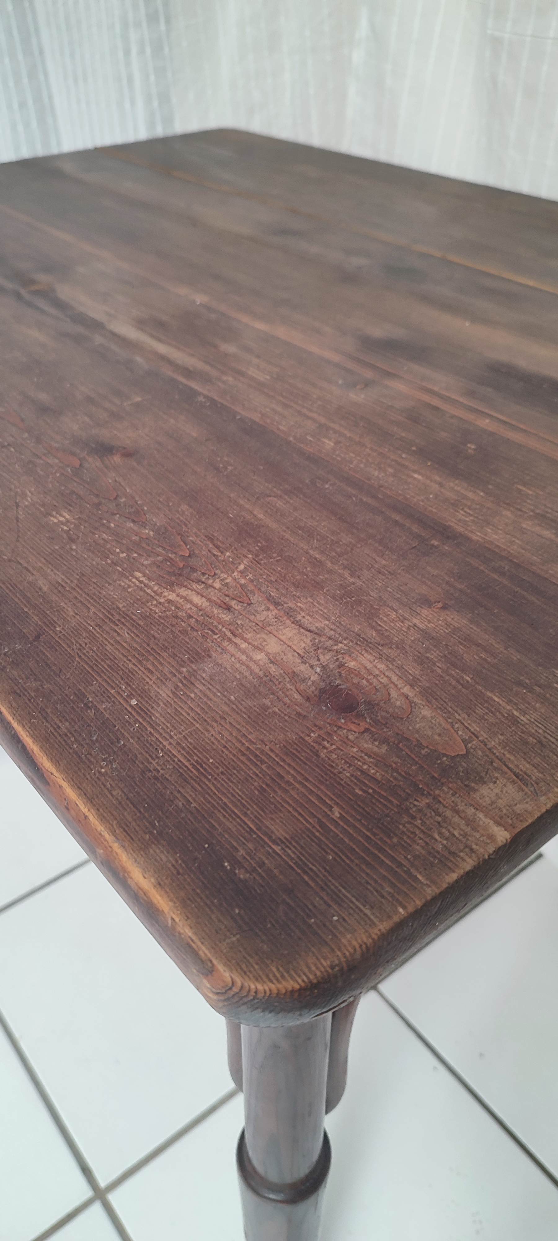 Curved wood bistro table