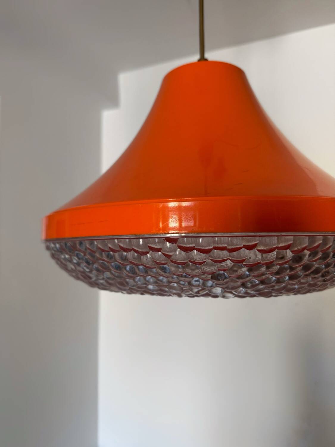 Space Age orange designer chandelier from the 70s