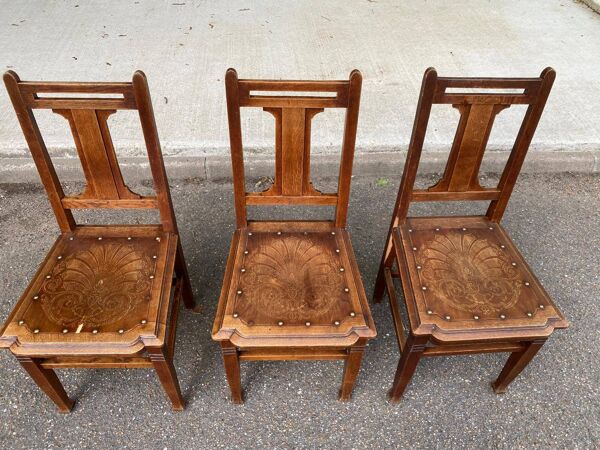3 chaises art déco Luterma Estonie 1950
