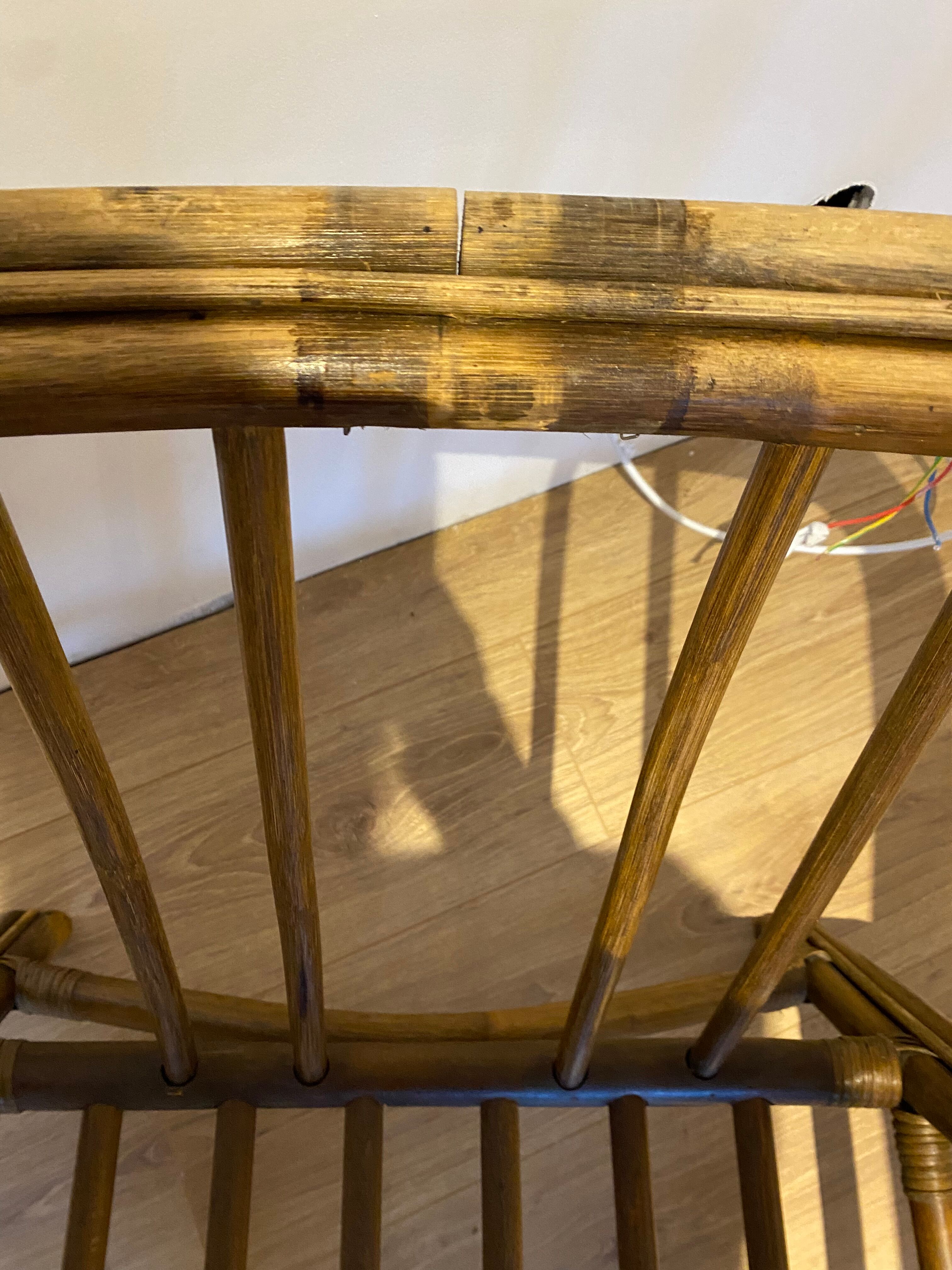 Pair of vintage rattan bamboo armchairs